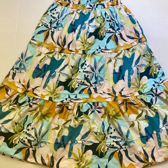 CYNTHIA ROWLEY 100% Cotton Popover V-Neck Tiered Floral Maxi Dress Size 1X NWT💫 - Picture 9 of 15